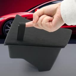 Rear Trunk Left Side Storage Box with Cover Tail Boot Organizer Partition Decoration Accessories For 2024 Tesla Model 3 Highland