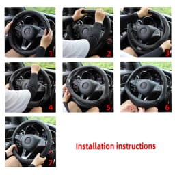 1 artificial Lamb Skin sense three-dimensional styling sports car steering wheel cover fits 14.5-15 inches 37-38CM