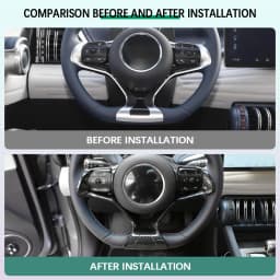 Carbon Fiber Car Inner Steering Wheel Cover Sticker Trim for BYD Atto3 Atto 3 2022 2023 Yuan Plus Dolphin Accessories