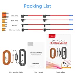 VIOFO TYPE-C HK4 Hardwire Kit With 8PCS Full Set Circuit Fuse Tap For A119MINI2/A229PLUS/A229PRO/A139/A139PRO/T130/WM1