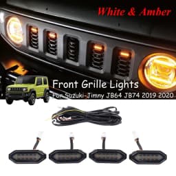 LED Front Grille Lights White Amber Light External Grille Lamps For Suzuki Jimny JB64 JB74 2019 2020 2021