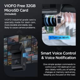 VIOFO VS1 Mini 2K HDR CAR Camera Hidden Design Front Dash Cam Free 32GB MicroSD Card 5GHz Wi-Fi GPS Voice Control Video Recorder