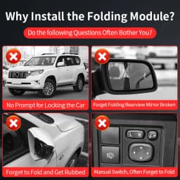 For 2010-2023 Toyota Land Cruiser Prado 150 LC150 Power Folding Mirror Module Accessories Modification Upgrade Auto Shut down