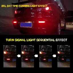 2x For Mitsubishi Lancer Evo X Outlander Red Reflector Rear Back Tail LED Bumper Brake Stop Running Light Fog Lights Turn Light