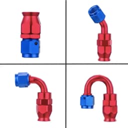 12Pcs Universal AN3 AN4 AN6 AN8 AN10 Straight 45 90 Degree Reusable Hose End Fittings Adapter For Swivel PTFE Oil Fuel Line Pipe