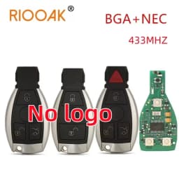 1PCS No logo 2/3/4 Buttons Remote Smart Car Key 433MHz BGA Style for MB Mercedes BENZ C E S Supports Original NEC BGA F