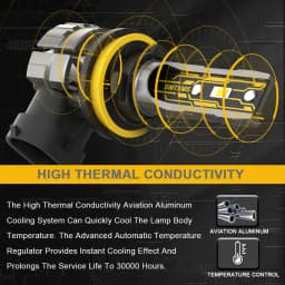 BMTxms 2PCS Canbus H11 H8 LED Fog Light Bulbs H10 9145 H16JP H27 880 881 H27W LED H4 H9 9006 HB4 Car Driving Lamp White Yellow