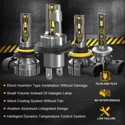 BMTxms 2PCS Canbus H11 H8 LED Fog Light Bulbs H10 9145 H16JP H27 880 881 H27W LED H4 H9 9006 HB4 Car Driving Lamp White Yellow