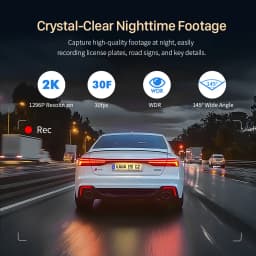 KAWA Dash Cam D5 2K Voice Control 24H Parking Guard 360° Rotation WiFi Monitor WDR G-Sensor Emergency Recording Supercapacitor