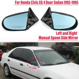 2x Spoon Style Side Door Wing Mirror Manual Adjustable Carbon Rearview Mirror For Honda Civic EG Sedan 1992-1995 4 Door