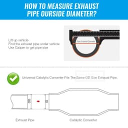 2'' 2.25'' 2.5'' 3" Universal Catalytic Converter Oxygen Sensor 400Cells High Flow Muffler Catalyst Converter Round Stainless