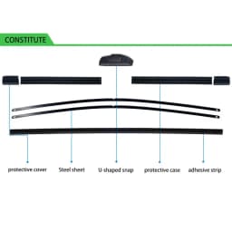 For Jeep Grand Cherokee WK2 2013-2022 Car Windshield Wiper U-type Soft Rubber Frameless Bracketless Car Wipers 22"+21"