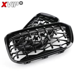 XVIP Front Bumper Kidney Grille Racing Grills For BMW 1 Series F20 F21 2015-2019 Replacement Double Slat Gloss Black Grilles