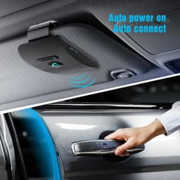 Bluetooth Speaker Handsfree Car Kit Sun Visor Clip Wireless Audio Receiver Speakerphone Loud Music Player Dual Microphone