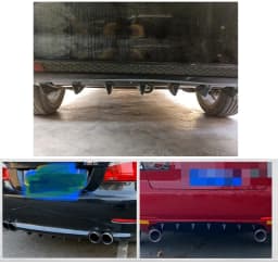 Universal Car Rear Bumper Lip 7-Fin Diffuser Three-Section Auto Rear Bumper Lip Body Kit for BMW E60 E46 E90 F10 for Audi A4 B8