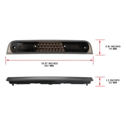 Smoked For RAM 1500 Pickup Truck 2019 2020 2021 2022 2023 2024 2025 LED High Level Third Brake Light White Cargo Roof Markers