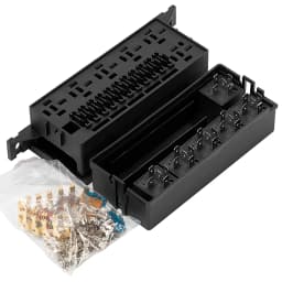 DaierTek 12V Auto 11 Way Fuse Relay Box Block With 5 Pin Relay and Fuses For Automotive Car Marine Truck Trailer Boat