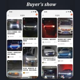 Yellow White Dynamic LED Daytime Running Light Strip For Car Universal Auto Headlight Strips Scan Car Hood Decorative Light 12V