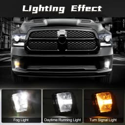LED Fog Lamp Daytime Running Lights For Dodge Ram 1500 2013 2014 2015 2016 2017 2018 DRL Turn Signal White Yellow Car Accessoies