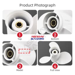 Outboard Propeller For Yamaha 9.9hp 15hp 9 1/4 *10 Boat Aluminum Alloy Screw 3 Blade 8 Spline Marine Engine Part 63V-45952-10-EL