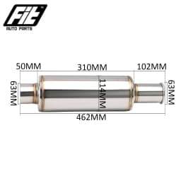 Exhaust Muffler Pipe Car Resonator 63mm Race Spoon Plate Muffler Universal Fast Shipping