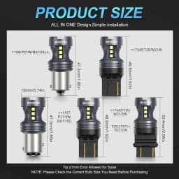 2x P21W BA15S LED Canbus 1156 BAY15D 1157 P21/5W LED Bulbs T20 W21W Car Lights 6500K White Red Brake Lights Reverse Lamp DRL