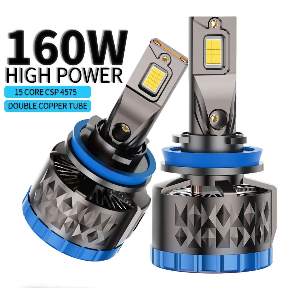Infitary 160W H7 H4 LED Car Headlight High Power CANBUS Bulb H8 H9 H11 HB3 9005 HB4 9006 Lamp Double Copper Tube Lights for Auto