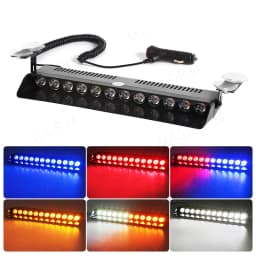 12 LED Car Strobe Light Flash Warning Signal Beacon Traffic Fireman Bright Windshield Trailer Vehicle Indicators Waterproof 12V