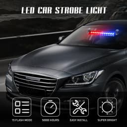 12 LED Car Strobe Light Flash Warning Signal Beacon Traffic Fireman Bright Windshield Trailer Vehicle Indicators Waterproof 12V