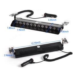 12 LED Car Strobe Light Flash Warning Signal Beacon Traffic Fireman Bright Windshield Trailer Vehicle Indicators Waterproof 12V
