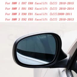 Carbon Fiber Pattern Black Side Mirror cover Caps Replacement for BMW E90 E91 2005-2011 E92 E93 2006-2013 E81 E82 E88 E87 E88