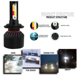 4Colors Strobe 60W Bulb Car Headlight H4 H7 LED Car Headlight Lamp Car Flashing Fog Light H8 H9 H11 9005 9006 LED Foglight Bulb