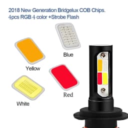 4Colors Strobe 60W Bulb Car Headlight H4 H7 LED Car Headlight Lamp Car Flashing Fog Light H8 H9 H11 9005 9006 LED Foglight Bulb