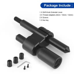 M10*1.5 Car Aluminum H Type Shift Knob Extension Adjustable Extender Gear Shifter With Three Adapters BX102604