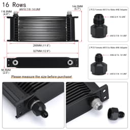 AN10 Aluminum Radiator 7/10/13/16/19/25/30 Rows British Type Car Engine Oil Cooler Cooling Radiator Replacement Universal Cooler