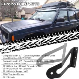 50 inch LED Light Bar Brackets for Jeep Cherokee XJ 1984-2001 Off-road Bar light Roof Holder for JEEP Comanche MJ 1986-1992