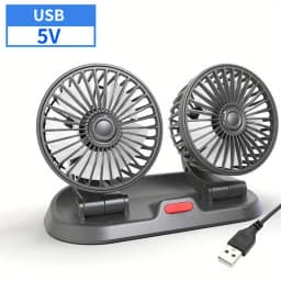 EAFC 5V 12V 24V Car Cooling Fan 360° Adjustable Dual Head Air Fan USB 2Speeds Automotive Electric Fan For Dashboard RV Truck