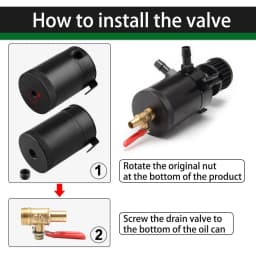 Universal Air Oil Separator Car 2-Port/3-Port Oil Catch Can 1 Outlet+2 Inlet With Breathing Filter And Oil Drain Valve Filter