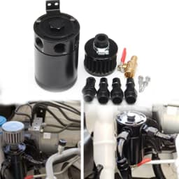 Universal Air Oil Separator Car 2-Port/3-Port Oil Catch Can 1 Outlet+2 Inlet With Breathing Filter And Oil Drain Valve Filter