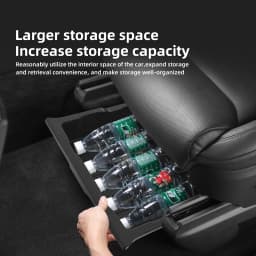 LUCKEASY for Tesla Model X 2023-2026 Under Seat Storage Box Car Interior Accessories Drawer Type Storage Organizer Lower Case