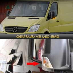 2Pcs Front LED Dynamic Side Mirror Light Turn Signal Lamp For VW Crafter Mercedes Sprinter 2006-2017 0018229020