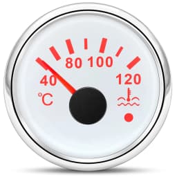 40~120℃ 52mm Water Temperature Gauge+Sensor with Flash Alarm Waterproof Red Light Water Temp Meter for Car Boat 12V 24V Custom