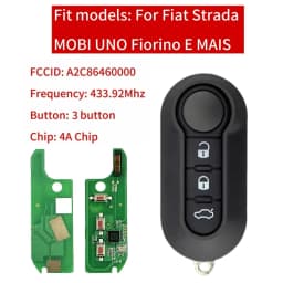 Jingxin 2/3Button Flip Remote Key HITAG AES 7945 4A Chip 433Mhz A2C86460000 Fob For Fiat Strada MOBI UNO Fiorino E MAIS Car Key
