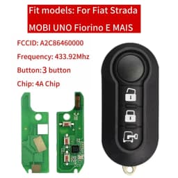 Jingxin 2/3Button Flip Remote Key HITAG AES 7945 4A Chip 433Mhz A2C86460000 Fob For Fiat Strada MOBI UNO Fiorino E MAIS Car Key