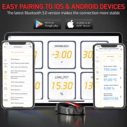 ANCEL BD500 OBD2 Bluetooth 5.0 Scanner All System Car Code Reader with EPB /Throttle Learning for VW Audi Service Seat Skoda