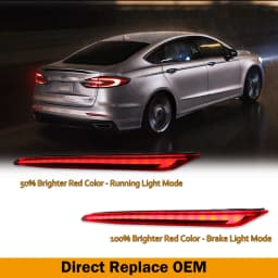 2pcs For Ford Mondeo Fusion LED Rear Bumper Reflector Lights Brake Warning Dynamic Turn Signal Lamp 12V 2013-2022