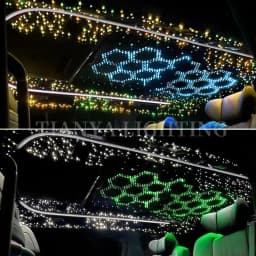 20W Twinkle Starry Sky Car Starlight Headliner Kit Fiber Optic Light Sky Star Roof Decor Dual-color Display