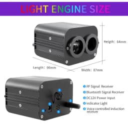 20W Twinkle Starry Sky Car Starlight Headliner Kit Fiber Optic Light Sky Star Roof Decor Dual-color Display
