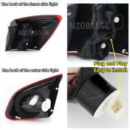 Car Outer Rear Tail Light For Nissan Qashqai 2008-2015 EU Version Brake Fog Lamp Accessories Car Warning Running Light