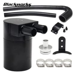 Black Reservior Oil Catch Can Reservoir Tank Kit with Silicone Radiator Hose for BMW N20 / N26 OCC-1032-BK